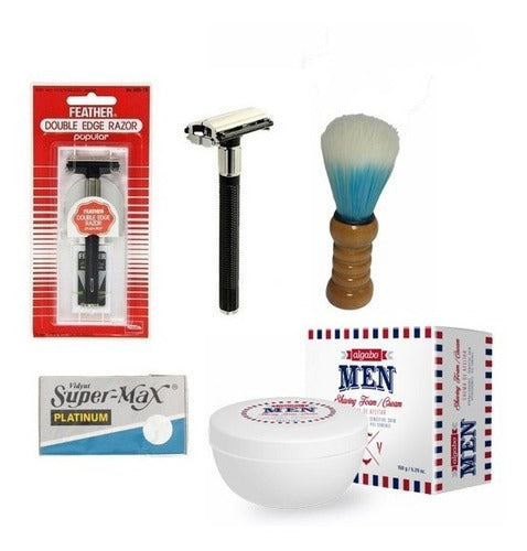 Sustainable Shaving Kit - Razor Blades Shaving Cream Brush - Afeitada Sustentable Maquinita Filos Crema De Afeitar Brocha