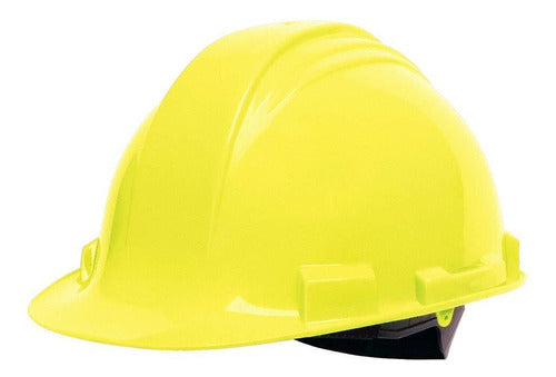 Honeywell Yellow Work Helmet with Ratchet Harness 0