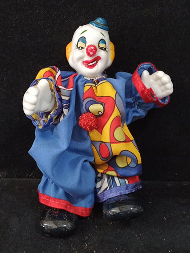 Antiguo Payaso De Porcelana Vintage Con Cuerpo Articulado 0