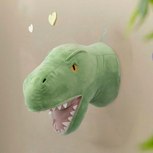 Decoração De Parede Com Cabeça De Dinossauro Decoração Verde 3