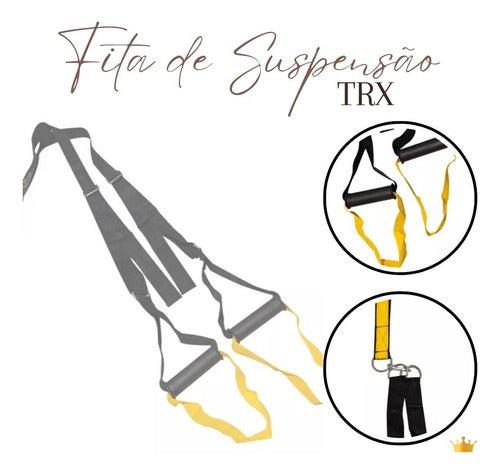 Fita De Suspensão Trx Amarelo Com Suporte De Porta 2