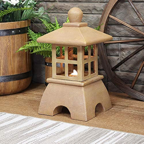 Sunnydaze Asian Pagoda Water Fountain with LED Lights 1