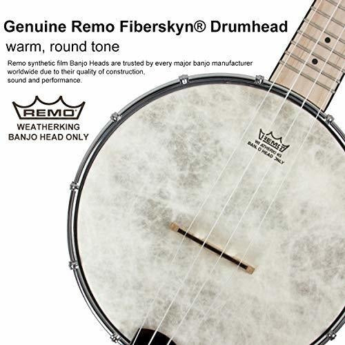 Aklot Banjo Ukulele Concierto 23 Pulgadas Remo Drumhead Open 3