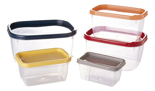 Plasútil Pack of 5 Rectangular Kitchen Containers 0