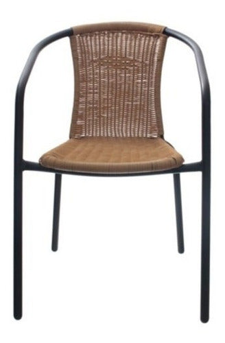 Just Home Collection Garden Black Natural Rattan Chair 5