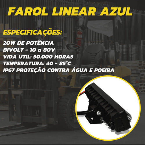 Iluminação Azul Farol Led Para Empilhadeira Blue Zone 1