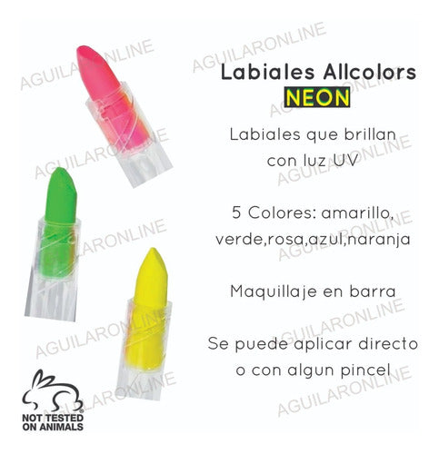 Neon Colors UV Lipstick Makeup Ultraviolet Light 2