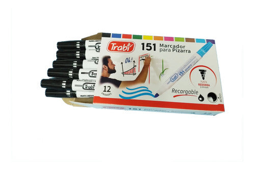 Trabi Black Whiteboard Markers 151 Box of 12 Units 0