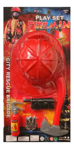 Police Firefighter Costume Toy Set with Chest Plate and Helmet 0