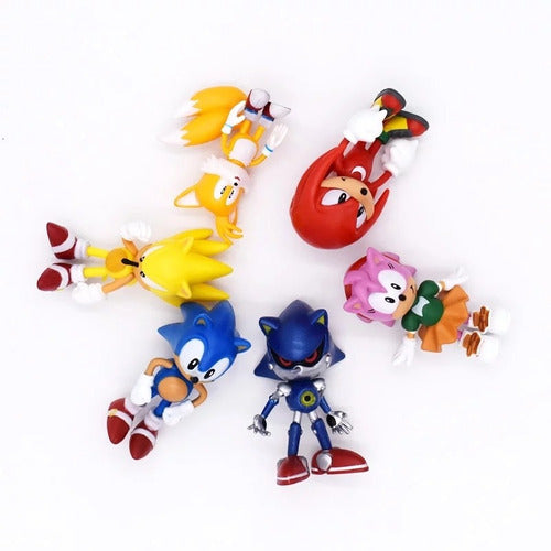 Sun Sonic, Super, Tails, Knuckles, Amy, Metal Action Figure Set 3