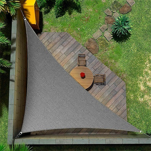 Toldo Vela Decorativa Triangular Gris 98% 2.5m X 3.5m X 3.9m 5