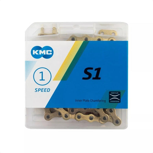 KMC S1 Gold Single Speed Bicycle Chain 1/2 x 1/8 112L 4