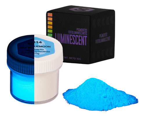 Pigmento Fosforescente Fluo Para Resina X 10 Gramos Azul Cla 0