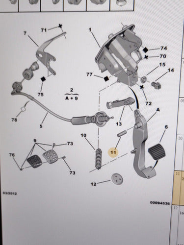 Separador Pedal Embrague Peugeot 206 Original 6