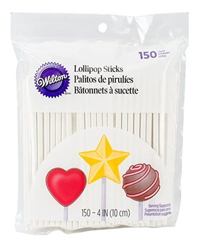 Wilton 1912-1001 4-Inch Lollipop Sticks, 150 Units 0