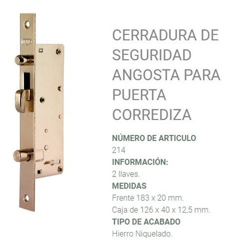 Prive Cerradura Angosta Para Puerta Corrediza 214 2