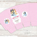 Printable Bluey Pink Kit, Editable, Birthday, Baptism 6