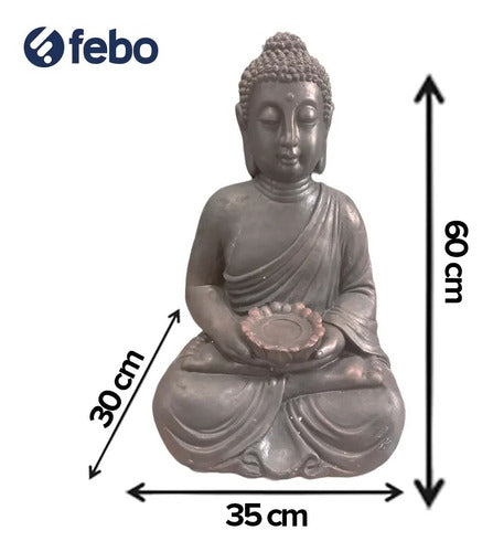 Febo Buddha Statue Resin Figure for Garden Zen House 60cm 1