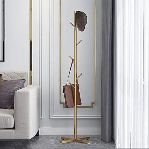 Jolitac Modern Metal Coat Rack in Gold - Independent 7 Hooks 1