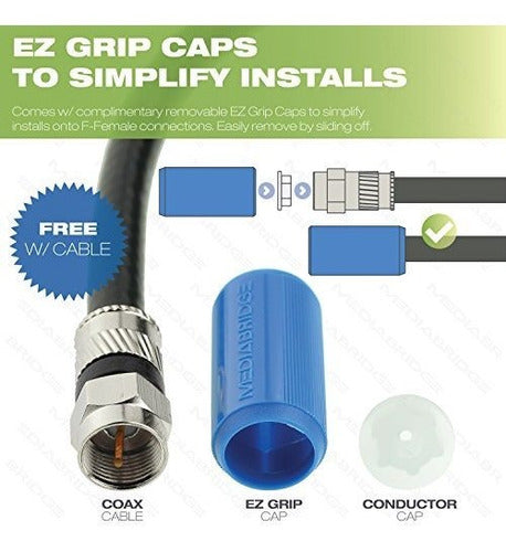 Cable Coaxial Mediabridge (100 Pies) Con Conectores F-macho 1