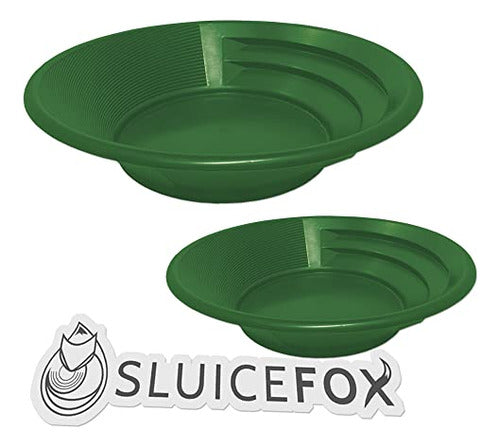 Sluice Fox Set of 2 Nesting Gold Pans in 11 Inch and 15 Inch Diameter - Green 4