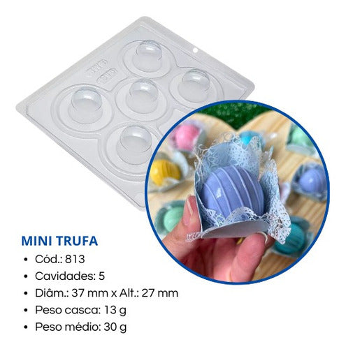 Kit 3 Forma Mini Trufa 3 Partes Com Silicone C.813 Bwb 1