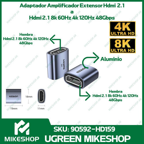 Ugreen HDMI 2.1 Female to Female Extender Adapter 8K 60Hz 2