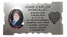 Grabados Artisticos Plate Memorial Cemetery 25x15 Club Emblem Bronze Chrome 0