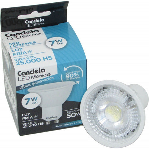 Candela Set of 5 LED Dicroica Lamps Warm and Cool 7W Equivalent to 50W 650 2