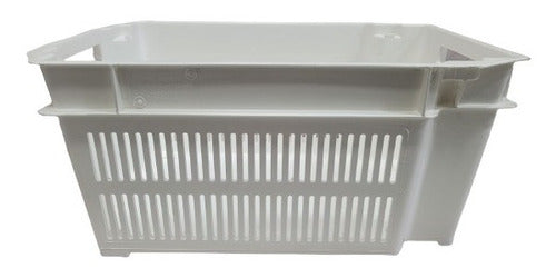 Stackable and Nestable Ventilated Smooth Bottom Plastic Crate 1
