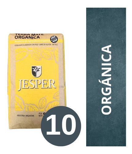 Jesper Organic Yerba Mate Pack 10 x 500 Gr - Gluten Free 0