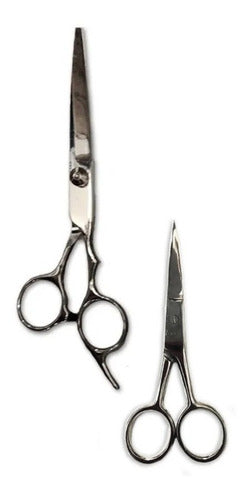 Fullimport Set 2 Scissors Mustache Beard Reducer + Razor Cutting Scissors 0