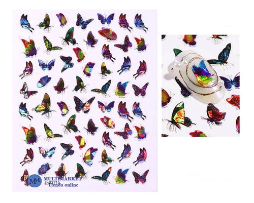 Self-Adhesive Nail Stickers - Butterflies - Nail Art 50