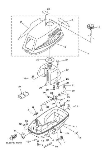 Llave De Paso Grifo De Nafta Original Para Yamaha 3hp 2t 1