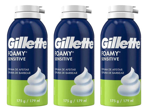 Gillette Foamy Sensitive Shaving Foam 175 Gr Pack 0