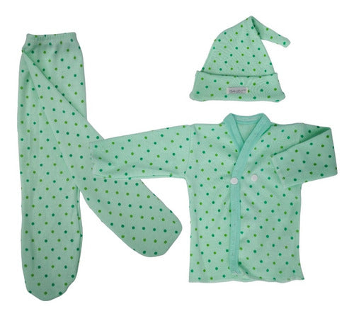 Derqui Bebe Set X3 Bebe Batita Pantaloncito Y Gorrito En Caja Regalo 5