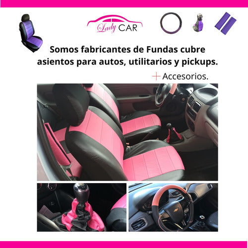 LadyCar Zigzag Black and Fuchsia Steering Wheel Cover + Pink Pouch 5