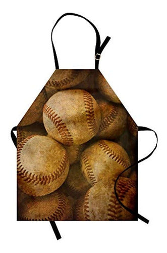 Delantal Vintage Lunarable Vintage Beisbol De Fondo Tema De 0