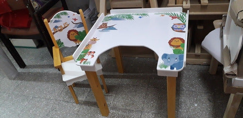 Children's Educational Table with Chalkboard + Chair Set 5