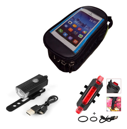 Genérica Waterproof Bicycle Cell Phone Bag with Light Kit 0