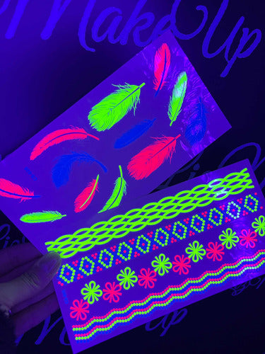 Neon Temporary Tattoos Set of 5 Sheets 2