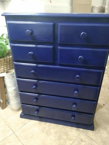 Cajonera De 8 Cajones Azul De Madera Lo De Jose Luis Muebles 0