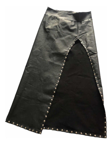 Maxi Skirt with Studded Bengaline Fabric 0