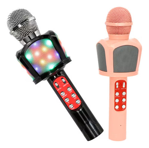 Generic Wireless Karaoke Microphone with Speaker and RGB Lights 0