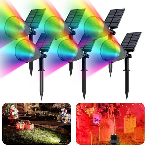 FWASTT Solar Spotlights Outdoor 28 LEDs, 9 Colors Light 0