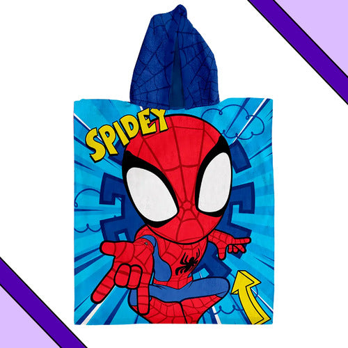 Piñata Poncho De Toalla Infantil Spider Con Capucha 50x120cm 1