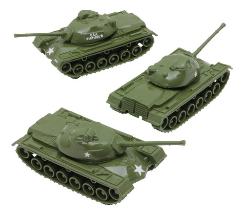 Tim Mee Toy Green Tanks, 3 Pieces, Made in Europe 0