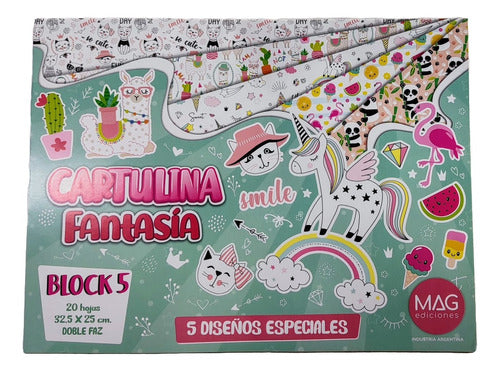 Fantasy Cardstock Block 5 20 Sheets Double Sided 32.5x25cm 0