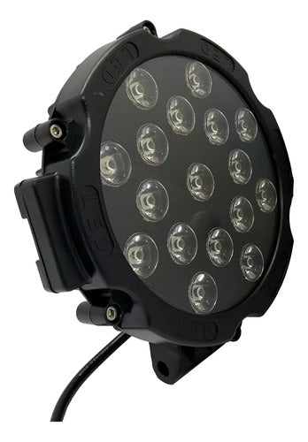 Iael Faro Led Redondo 51w 17 Leds Frente Negro 4x4 Auto 1