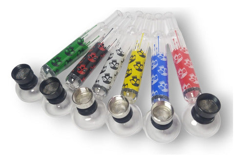 Glass Pipe with Filter in Various Colors 1